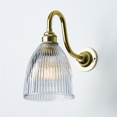 Old School Electric Elongated Prismatic Wall Light : Swan Arm