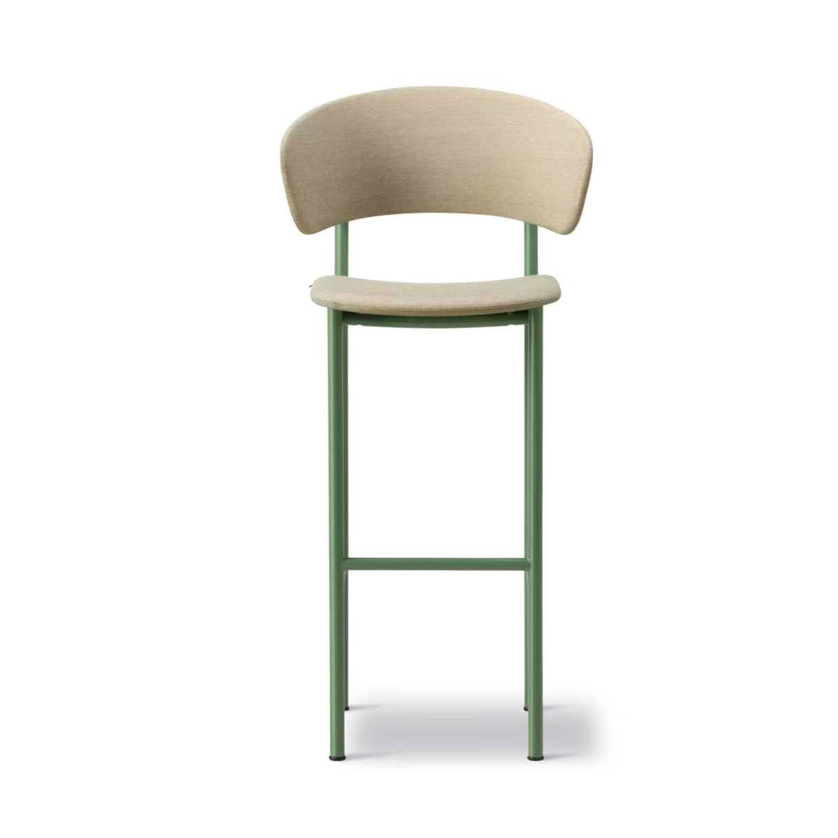 Fredericia Plan Arm Bar Stool with Metal Legs, Fully Upholstered