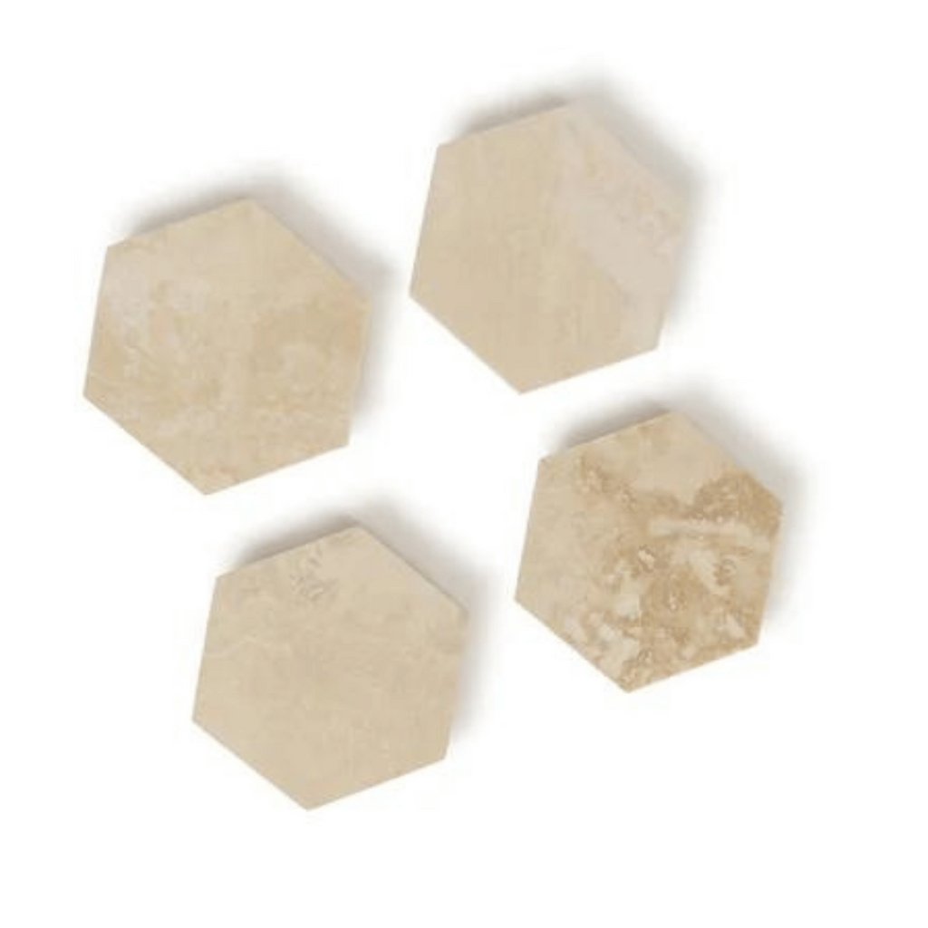 Outlet Marble Hexagon Coasters : Set of 4