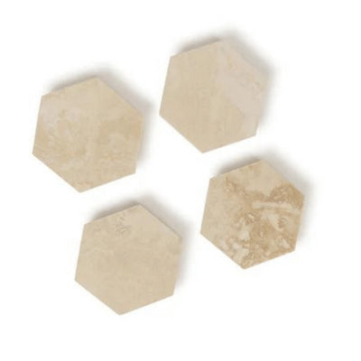 Outlet Marble Hexagon Coasters : Set of 4