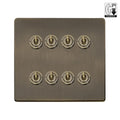 Soho Lighting Charterhouse Collection Antique Brass 8 Gang Dimming Toggle Switch