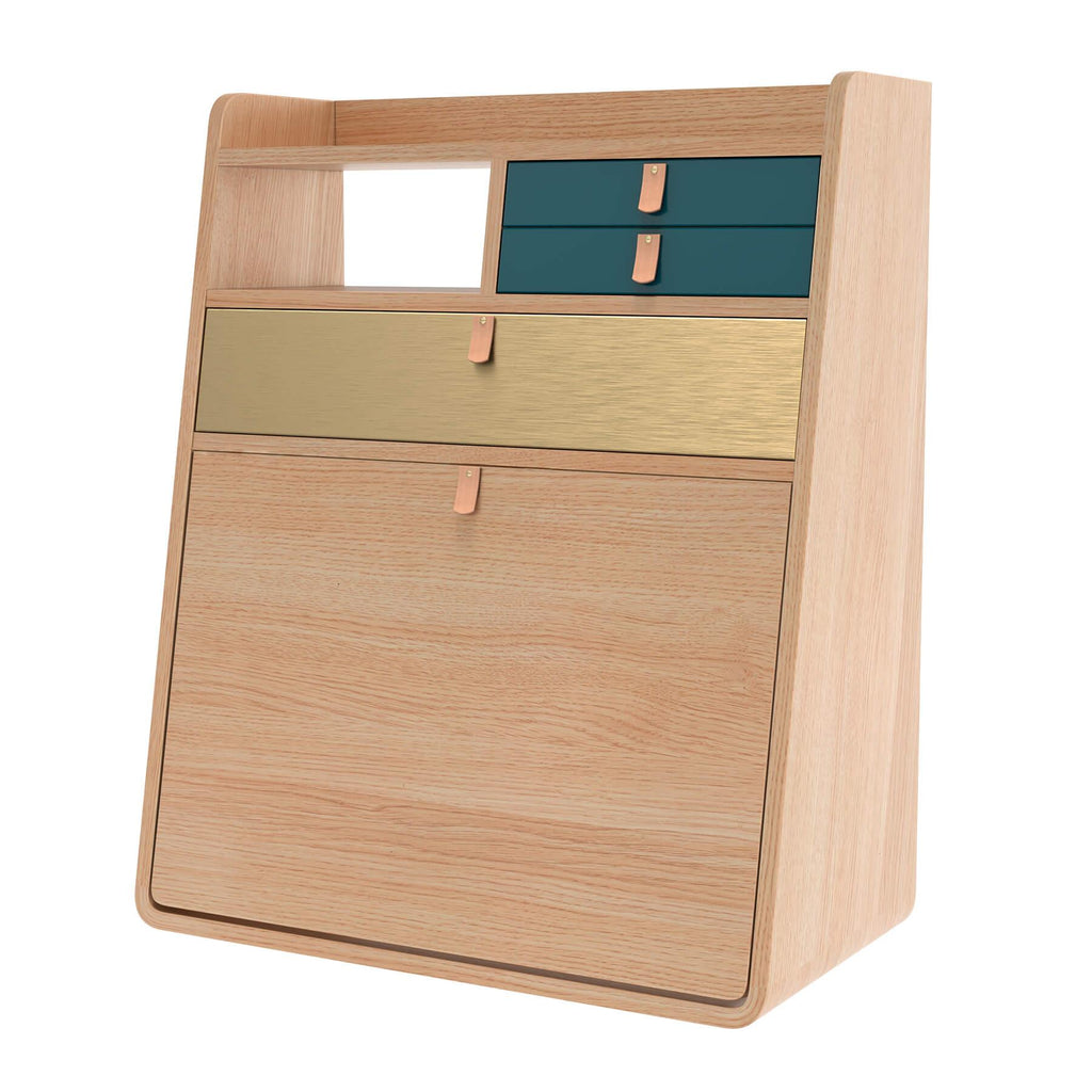 Harto Gaston Natural Oak Floating Wall Desk