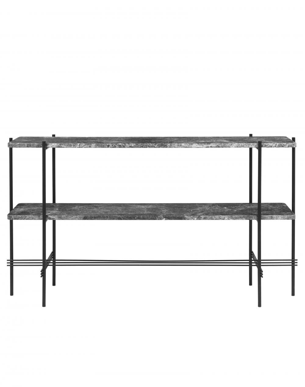 GUBI TS Console Table with Black Frame - with Shelves