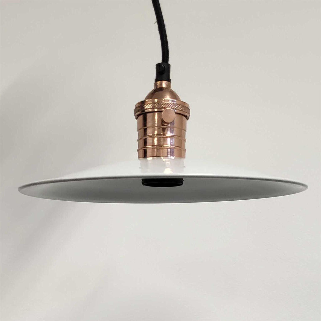 Outlet Poplar Fitment Hanging Pendant - White and Rose Gold
