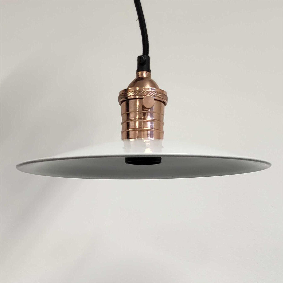Outlet Poplar Fitment Hanging Pendant - White and Rose Gold