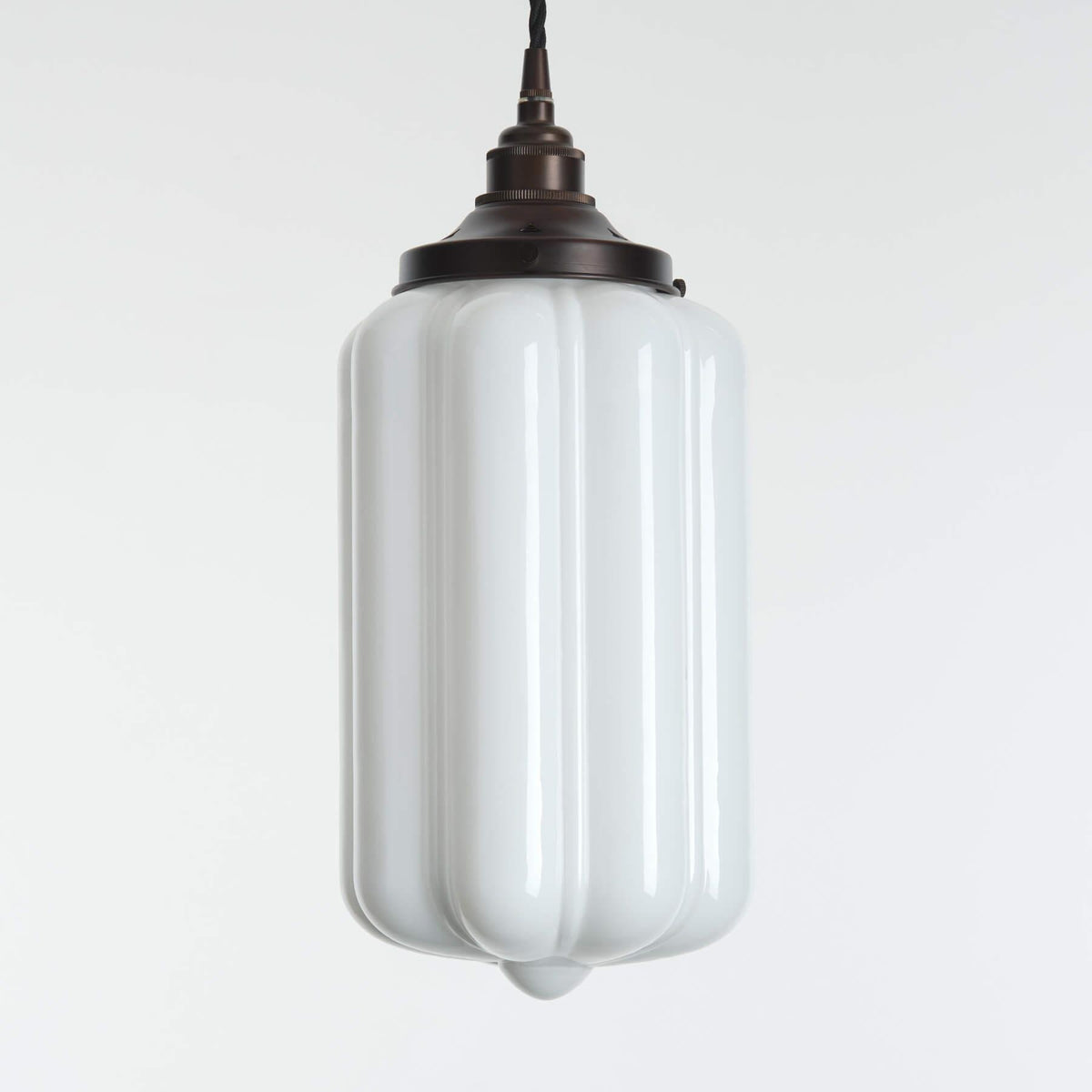 Old School Electric Ellington Pendant Light : Opal Glass