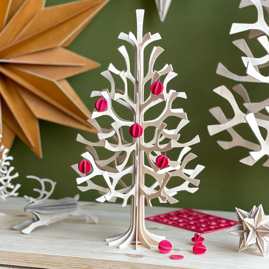 Lovi Wooden Spruce with Mini Baubles