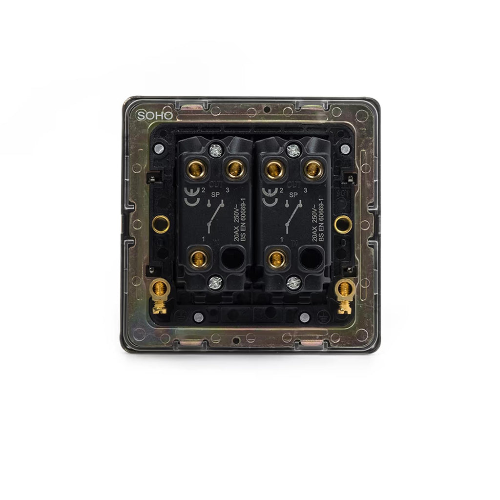 Soho Lighting Charterhouse Collection 2 Gang Toggle Switch 2-Way Antique Brass