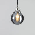 Outlet Old School Electric Globe Blown Glass Pendant Light - Smoked