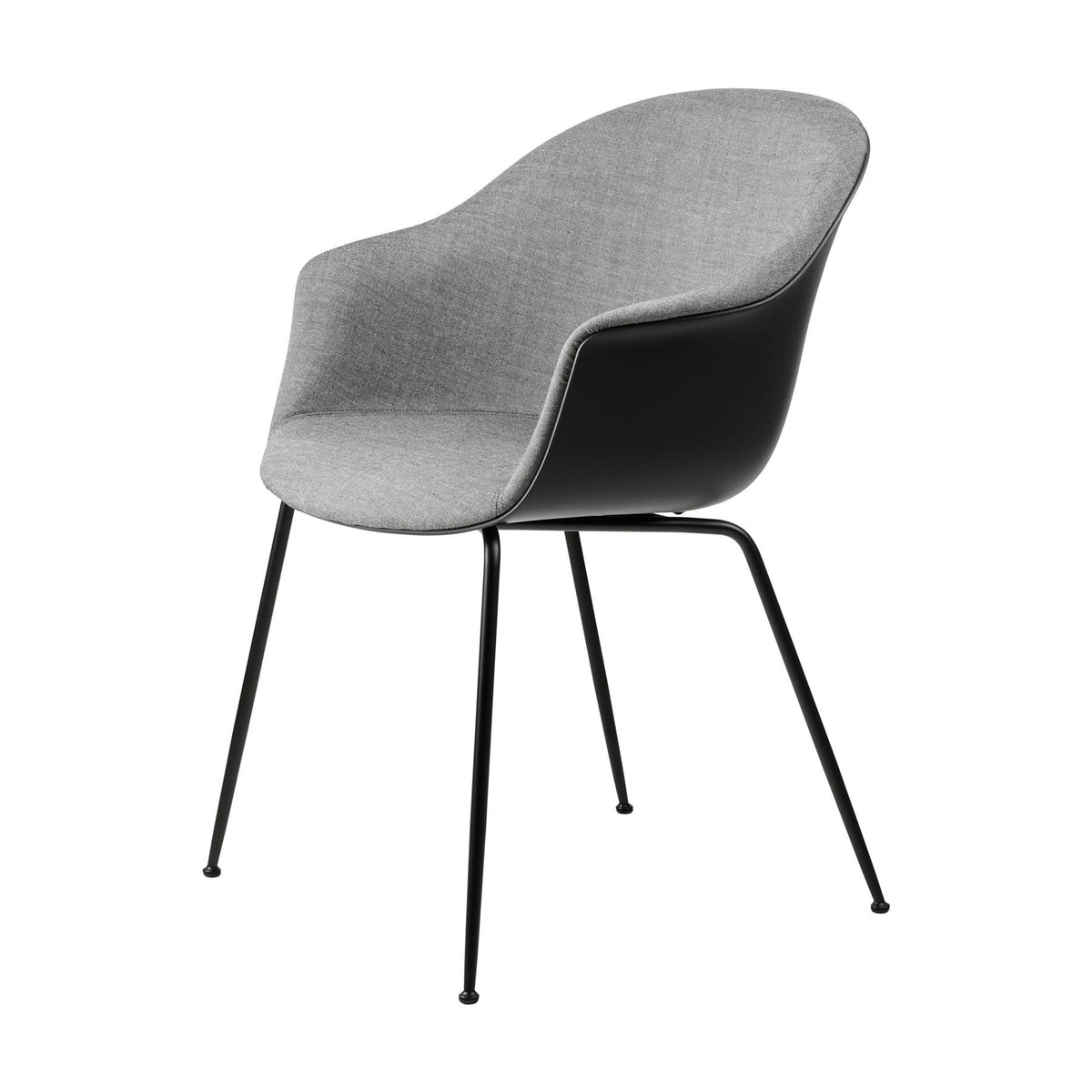 GUBI Bat Dining Chair with Front Upholstery and Conic Base