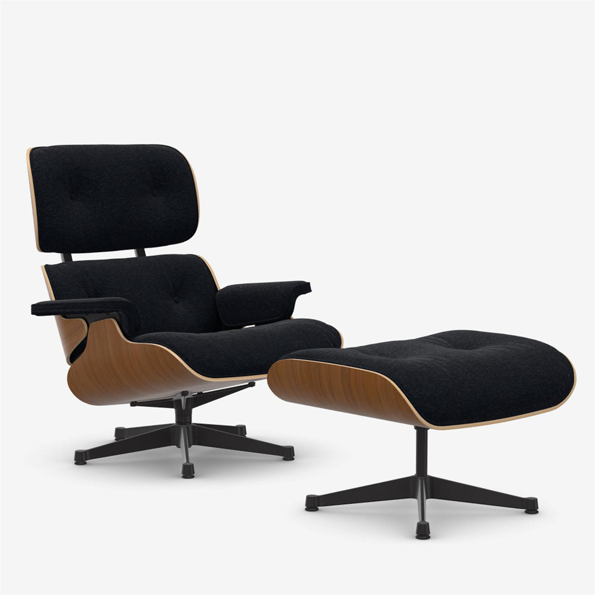 Vitra Eames Contemporary Lounge Chair and Footstool in Natural Walnut