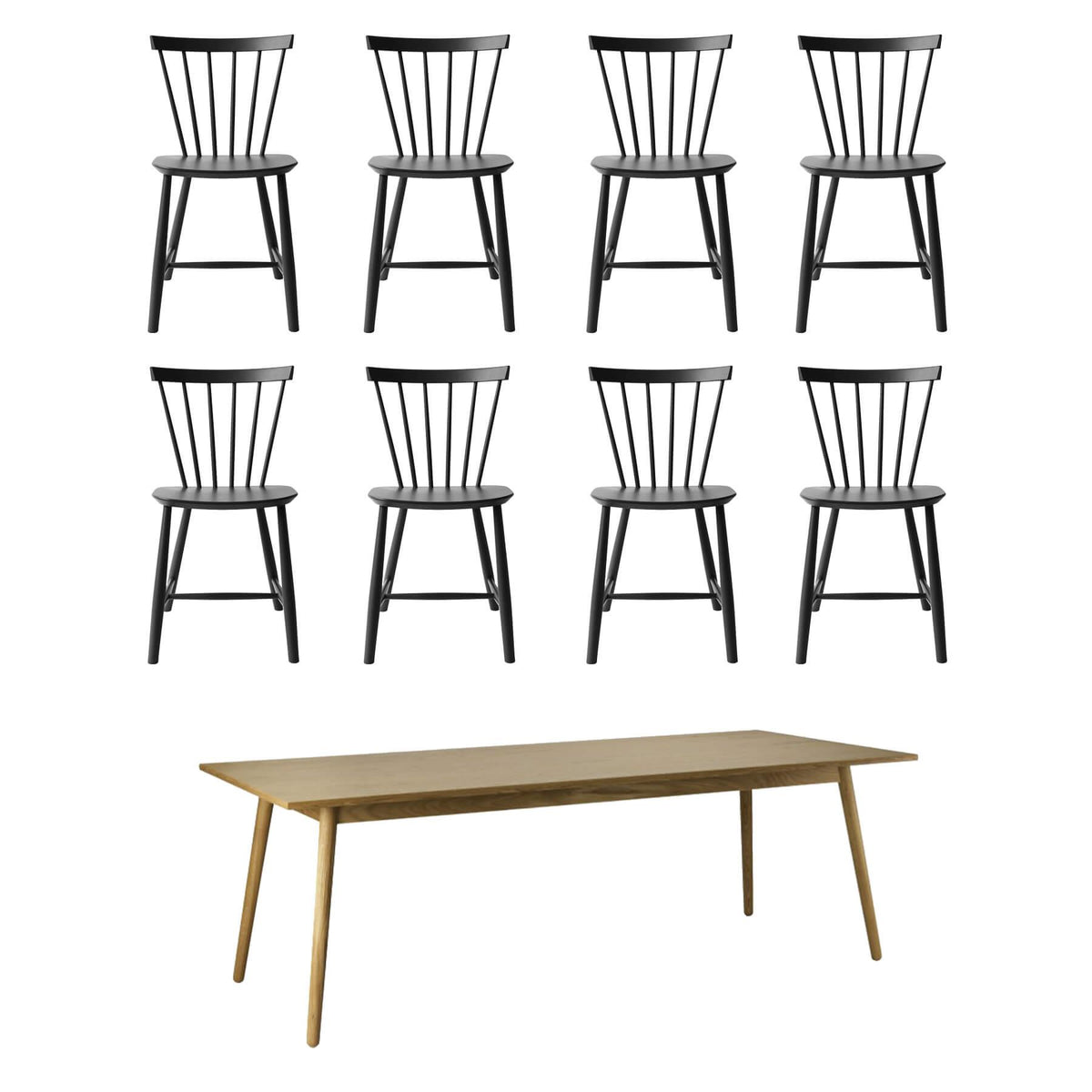 FDB Mobler Large Family Dining Table Set