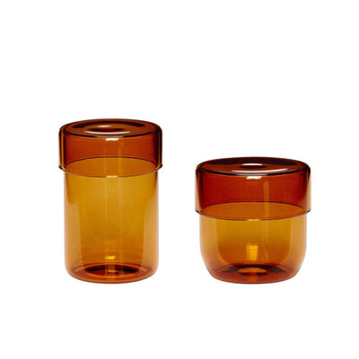 Outlet Hubsch Pop Storage Jar - Set of 2 - Amber, Small