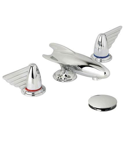 Lefroy Brooks RL1236 Belle Aire Lever Three Hole Deck Mounted Basin Mixer with Click-Up Waste