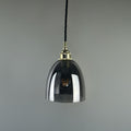 Outlet Old School Electric Bell Blown Pendant Light : Smoked