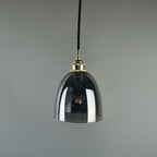 Outlet Old School Electric Bell Blown Pendant Light : Smoked