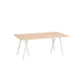 Outlet HAY Loop Stand Table - White Frame with Lacquered Oak Top, Medium