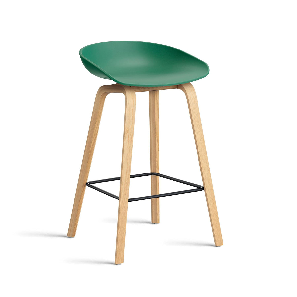 HAY About a Stool 32 Standard Gliders Breakfast Bar Stool, Black Footrest
