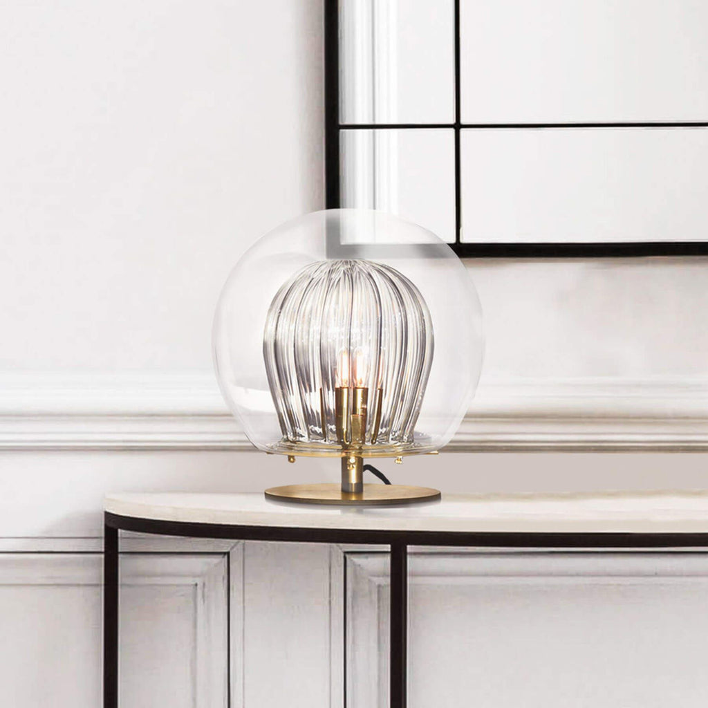 Marc Wood Pleated Crystal Table Lamp