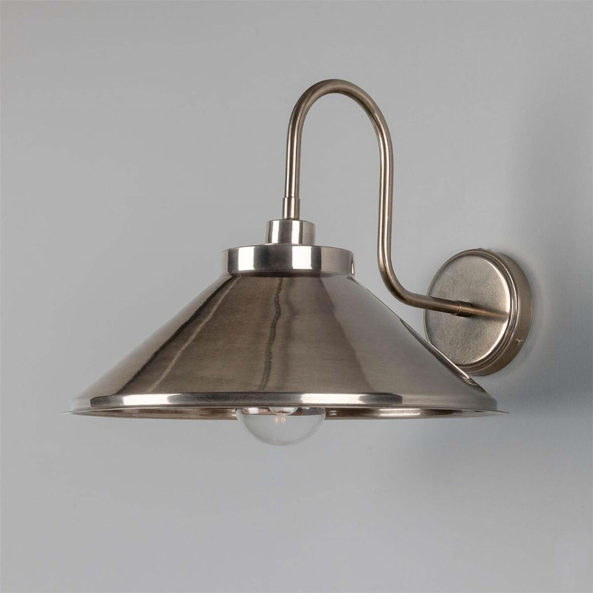 Mullan Lighting Nerissa Brass Swan Neck Wall Light