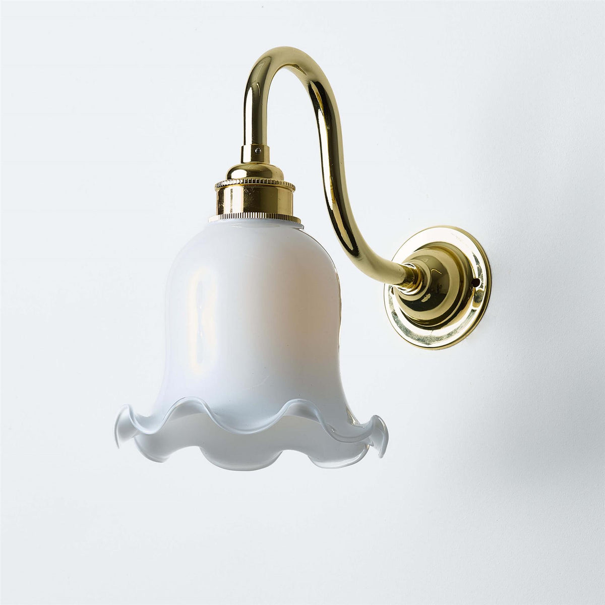 Old School Electric Tulip Wall Light : Swan Arm : Bathroom Version