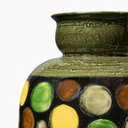 Bitossi Vaso Verde Con Cerchi Su Banda Nera