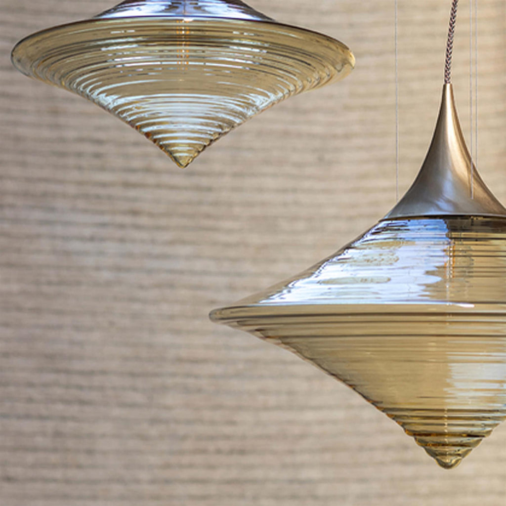 Ex-Display Hind Rabii Disca S Pendant Light - Amber and Brushed Gold