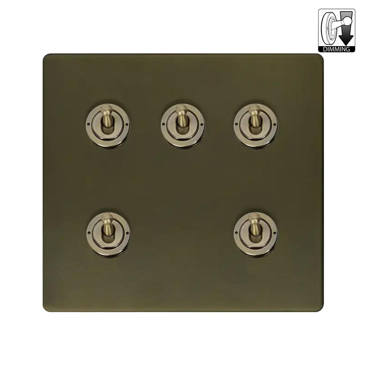 Soho Lighting Eton Collection Bronze 20A 5 Gang Dimming Toggle Switch