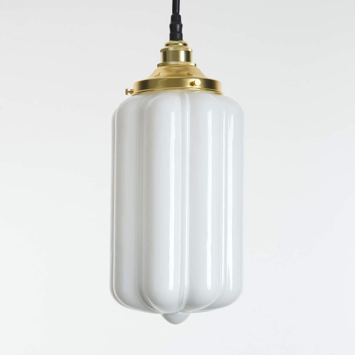 Old School Electric Ellington IP44 Bathroom Pendant Light - Opal Glass