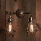 Mullan Lighting Rigo Double Cage Vintage Wall Light