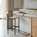 Fredericia Plan Bar Stool with Metal Legs