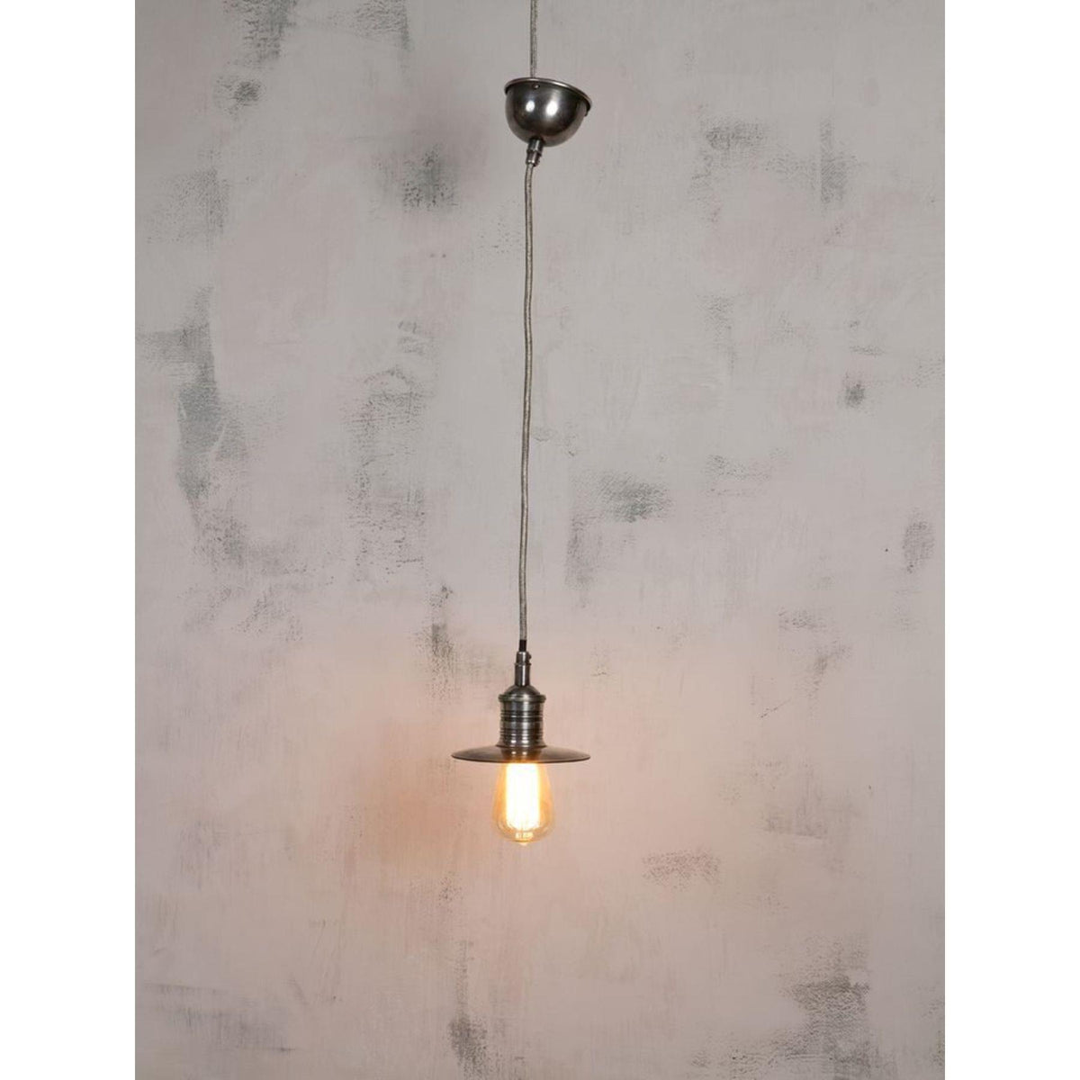 Outlet Round Hanging Pewter Pendant