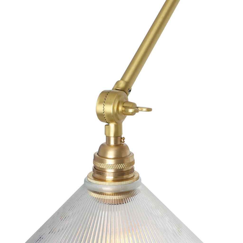 Mullan Lighting Rebell Adjustable Arm Wall Light with Prismatic Glass Shade