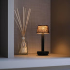 Two Portable Rechargeable Lamp with Linen Shade