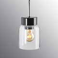 Outlet IFO Electric Smycka Tova Pendant Light - Black Base, Clear Glass