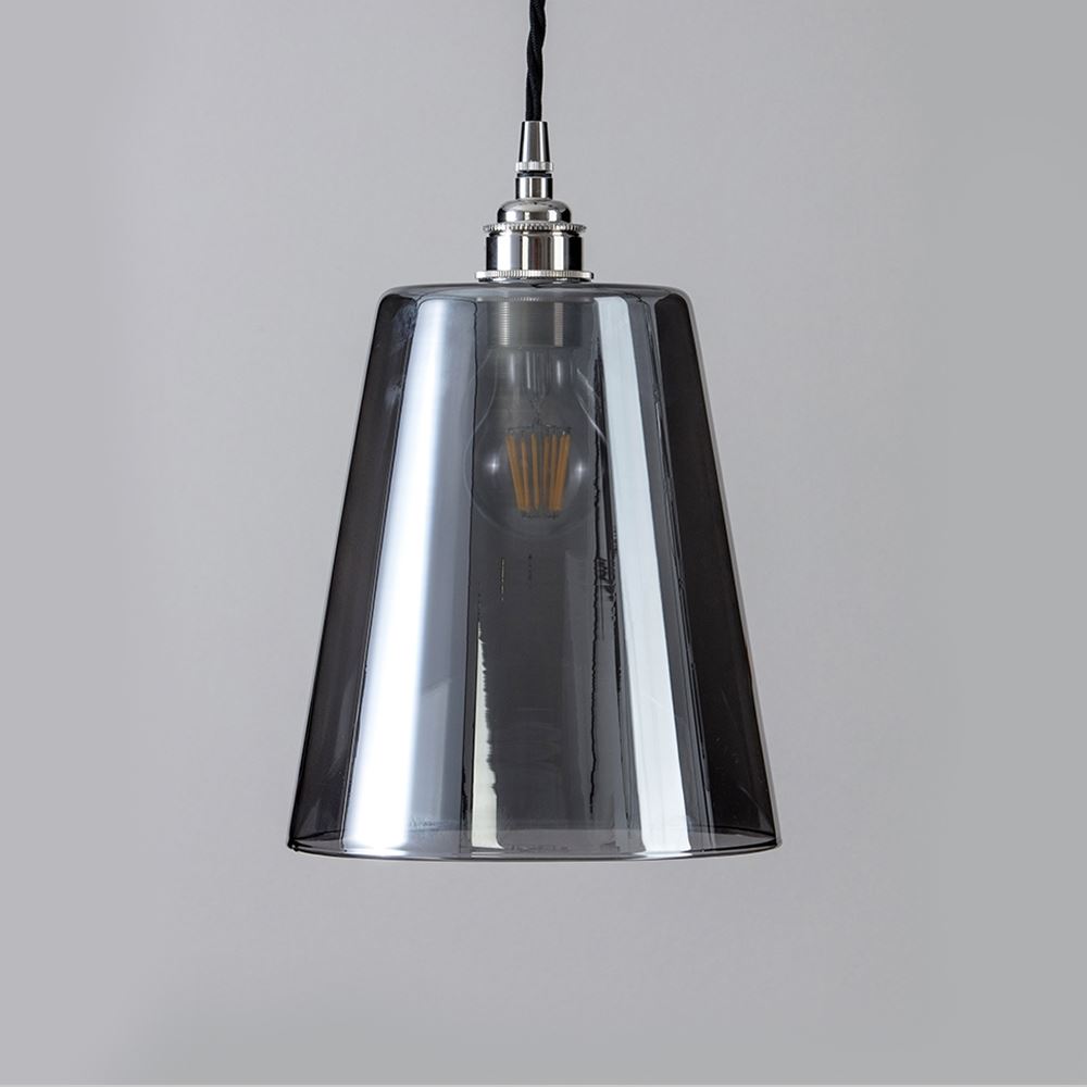 Outlet Old School Electric Tapered Blown Pendant Light : Smoked
