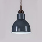 Old School Electric Churchill Pendant Light With Coloured Shade