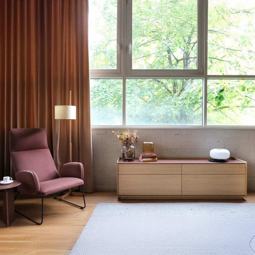 Treku Aura Open Frame Credenza, Organic Oak, Indian