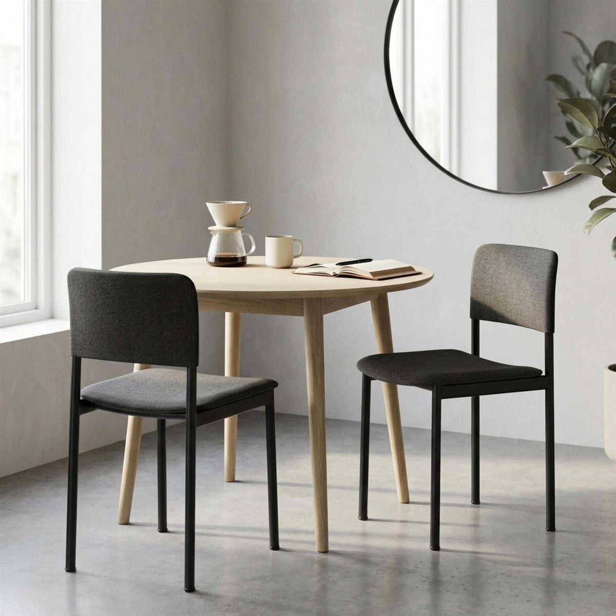 Fredericia Plan Dining Chair with Metal Legs, Fully Upholstered
