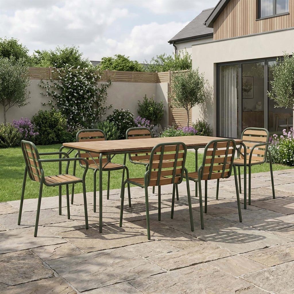 Normann Copenhagen Vig Wood Garden Dining Set - Large - Curated by Holloways of Ludlow