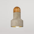 Outlet Qie pendant - Concrete & bamboo - Small