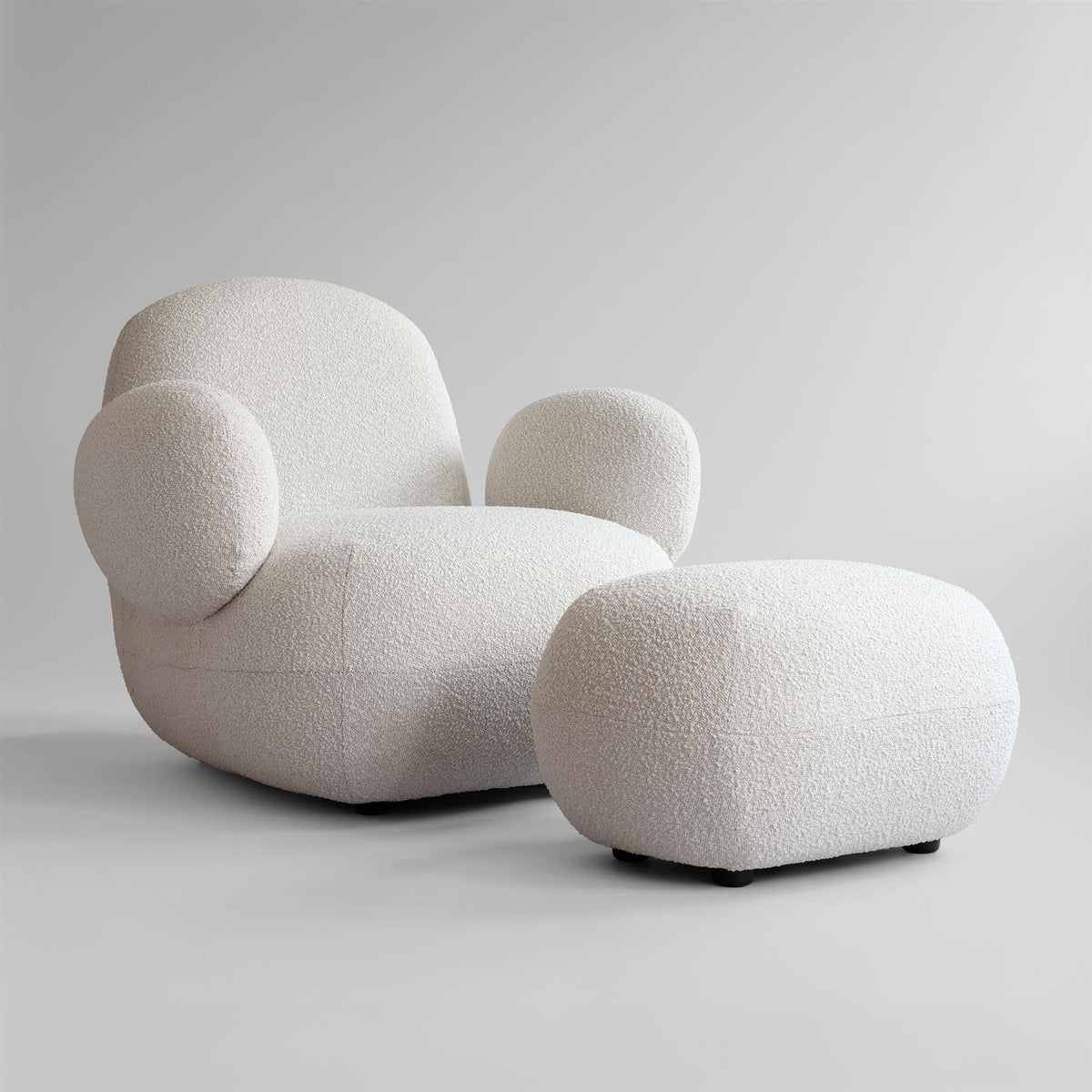 101 Copenhagen Toe Armchair Flat with Ottoman