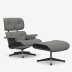 Vitra Eames Contemporary Lounge Chair and Footstool in Black Chestnut