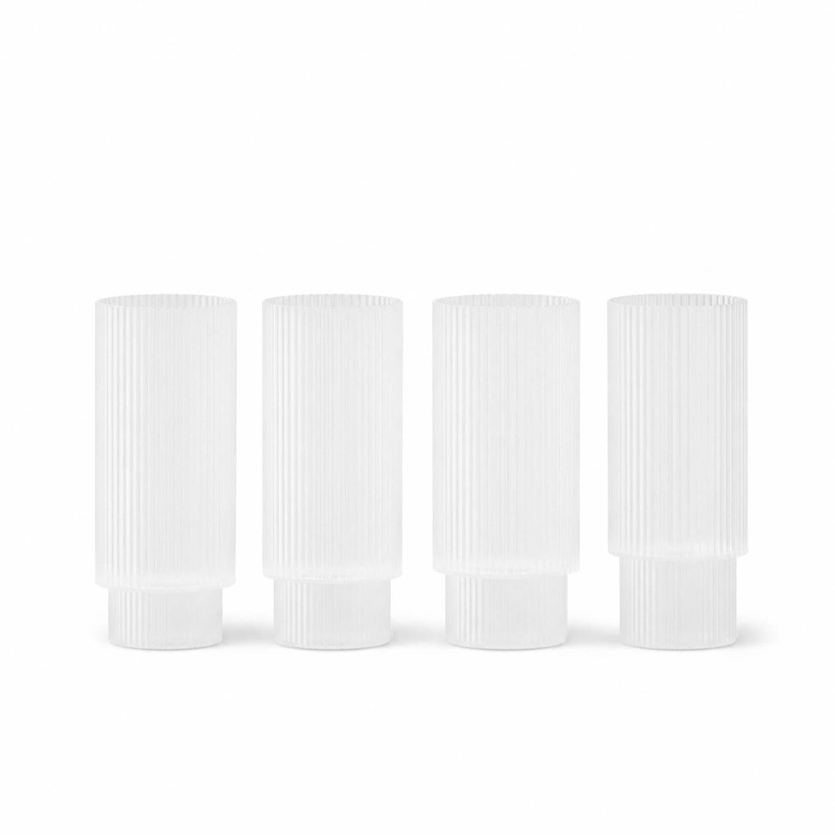 Ferm Living Ripple Long Drink Glasses - Set of 4