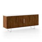 Ex-Display Naver Collection Tambour Sideboard - Walnut - Brushed stainless steel base