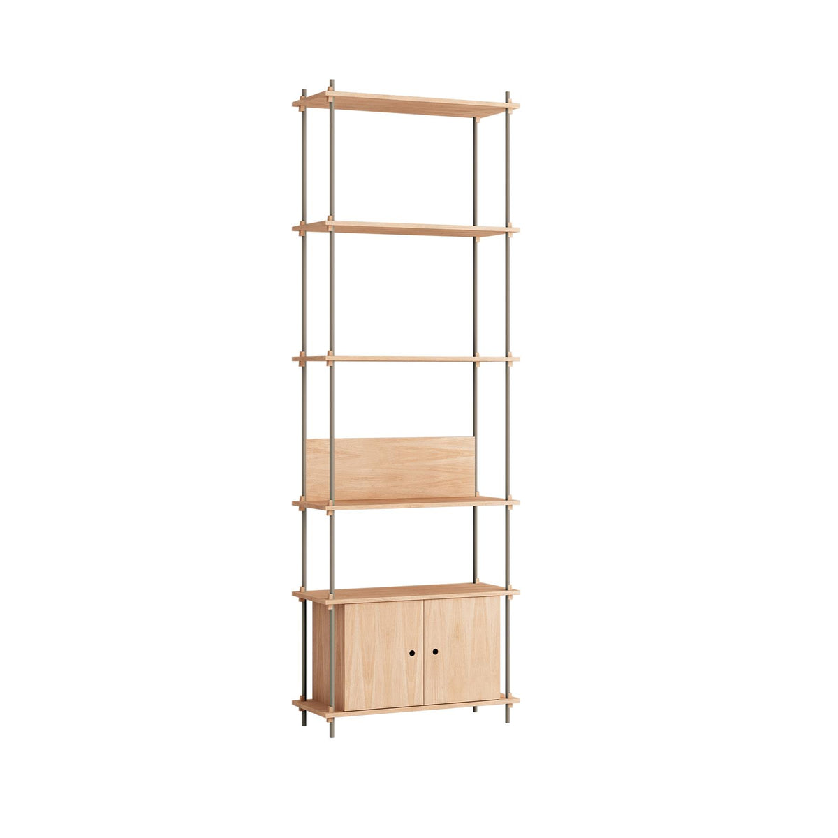 MOEBE Single Shelving System with Cabinet and L Shelf