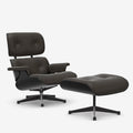 Vitra Eames Contemporary Lounge Chair and Footstool in Black Chestnut