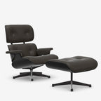 Vitra Eames Contemporary Lounge Chair and Footstool in Black Chestnut