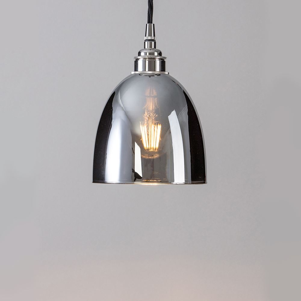 Outlet Old School Electric Bell Blown Pendant Light : Smoked