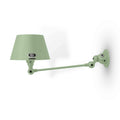 Outlet Jielde Aicler One Arm Adjustable Wall Light - Straight Shade, Water Green, Matt, Integral Switch On Wall Base
